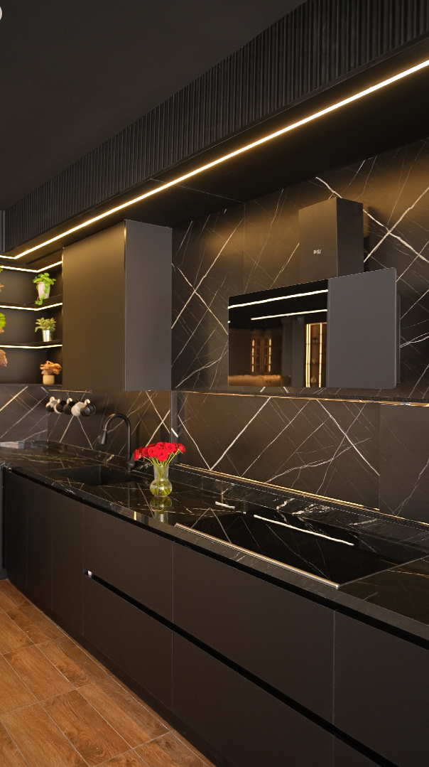 Modern Black Kitchen
